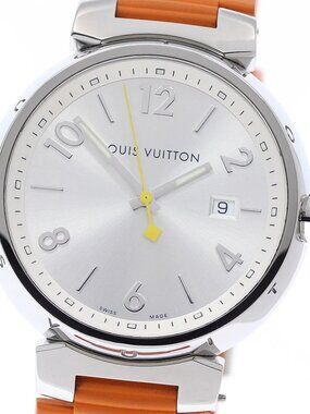 LOUIS VUITTON Tambour Q111E Date Silver Dial Quartz Men's Watch_961594